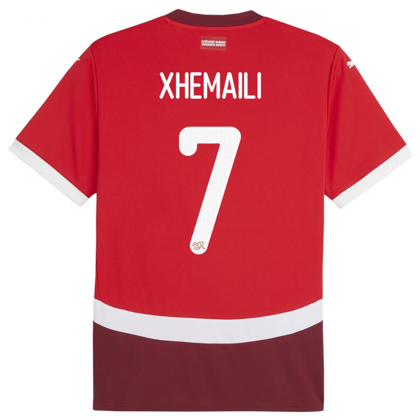 Niño Camiseta Suiza Riola Xhemaili #7 Rojo 1ª Equipación 24-26 La Camisa