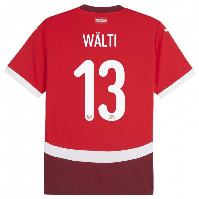 Niño Camiseta Suiza Lia Walti #13 Rojo 1ª Equipación 24-26 La Camisa