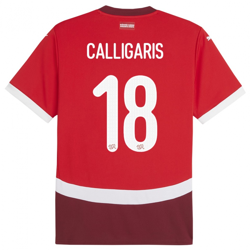 Niño Camiseta Suiza Viola Calligaris #18 Rojo 1ª Equipación 24-26 La Camisa
