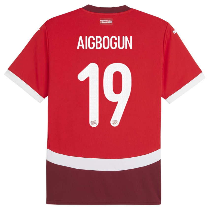 Niño Camiseta Suiza Eseosa Aigbogun #19 Rojo 1ª Equipación 24-26 La Camisa