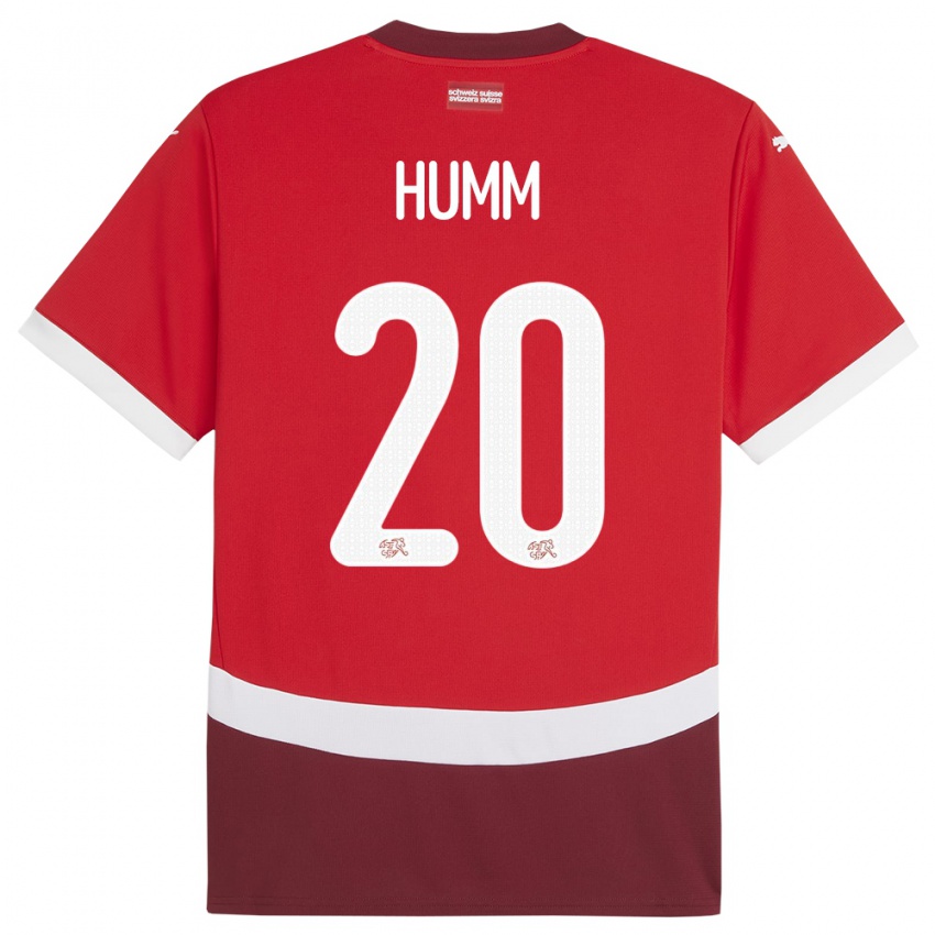Niño Camiseta Suiza Fabienne Humm #20 Rojo 1ª Equipación 24-26 La Camisa
