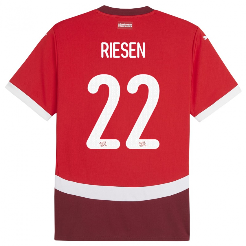 Niño Camiseta Suiza Nadine Riesen #22 Rojo 1ª Equipación 24-26 La Camisa