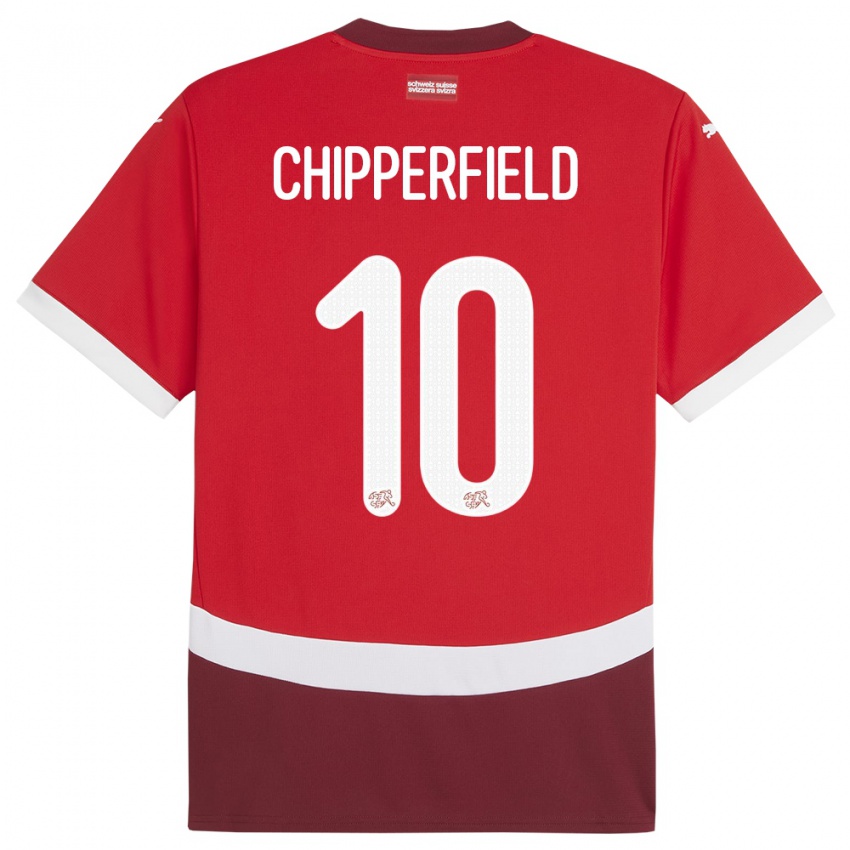 Niño Camiseta Suiza Liam Chipperfield #10 Rojo 1ª Equipación 24-26 La Camisa
