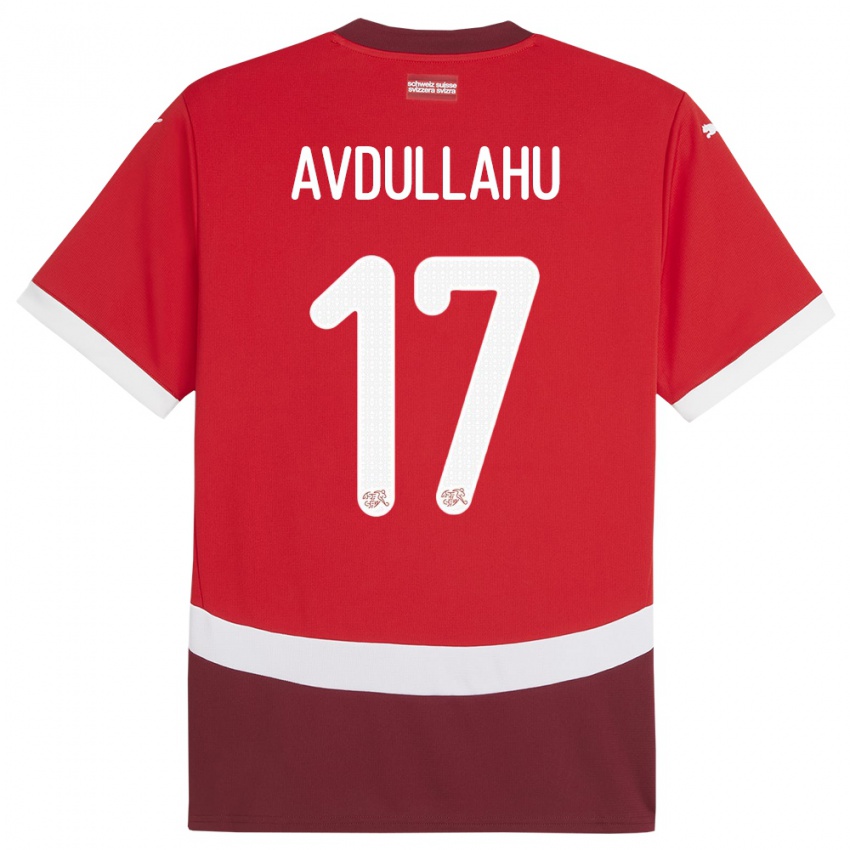 Niño Camiseta Suiza Leon Avdullahu #17 Rojo 1ª Equipación 24-26 La Camisa