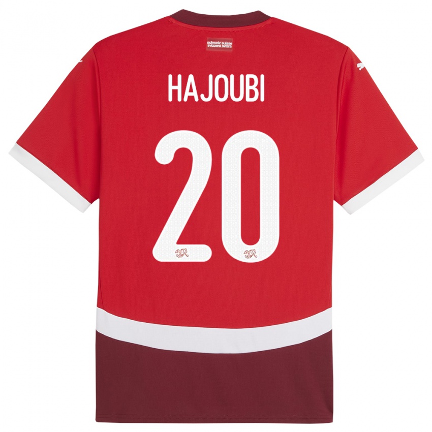 Niño Camiseta Suiza Amin Hajoubi #20 Rojo 1ª Equipación 24-26 La Camisa