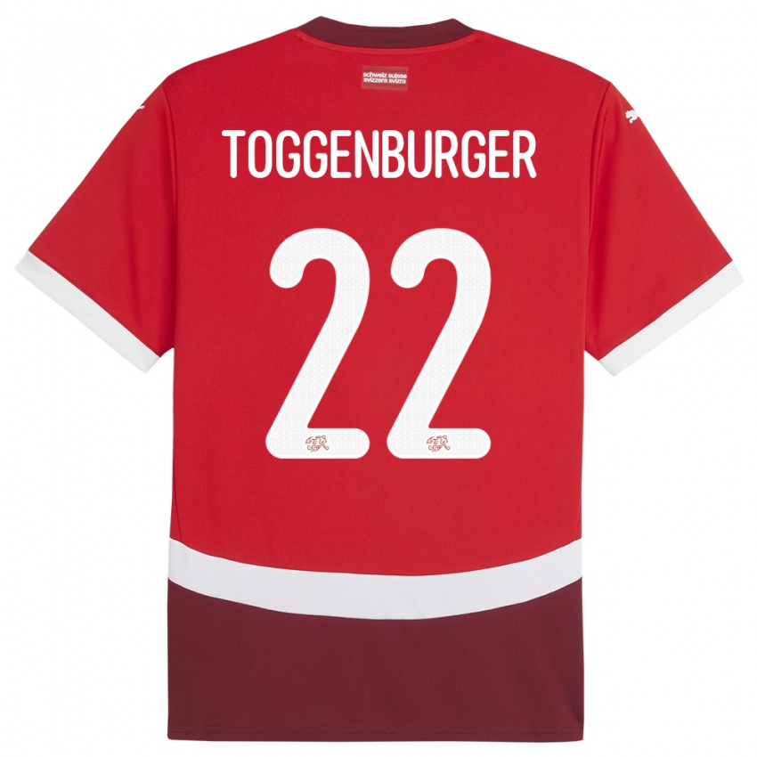 Niño Camiseta Suiza Nando Toggenburger #22 Rojo 1ª Equipación 24-26 La Camisa