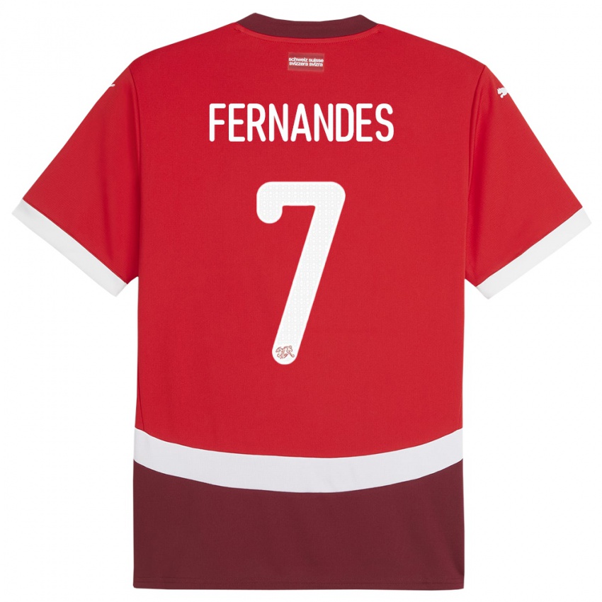 Niño Camiseta Suiza Ruben Fernandes #7 Rojo 1ª Equipación 24-26 La Camisa