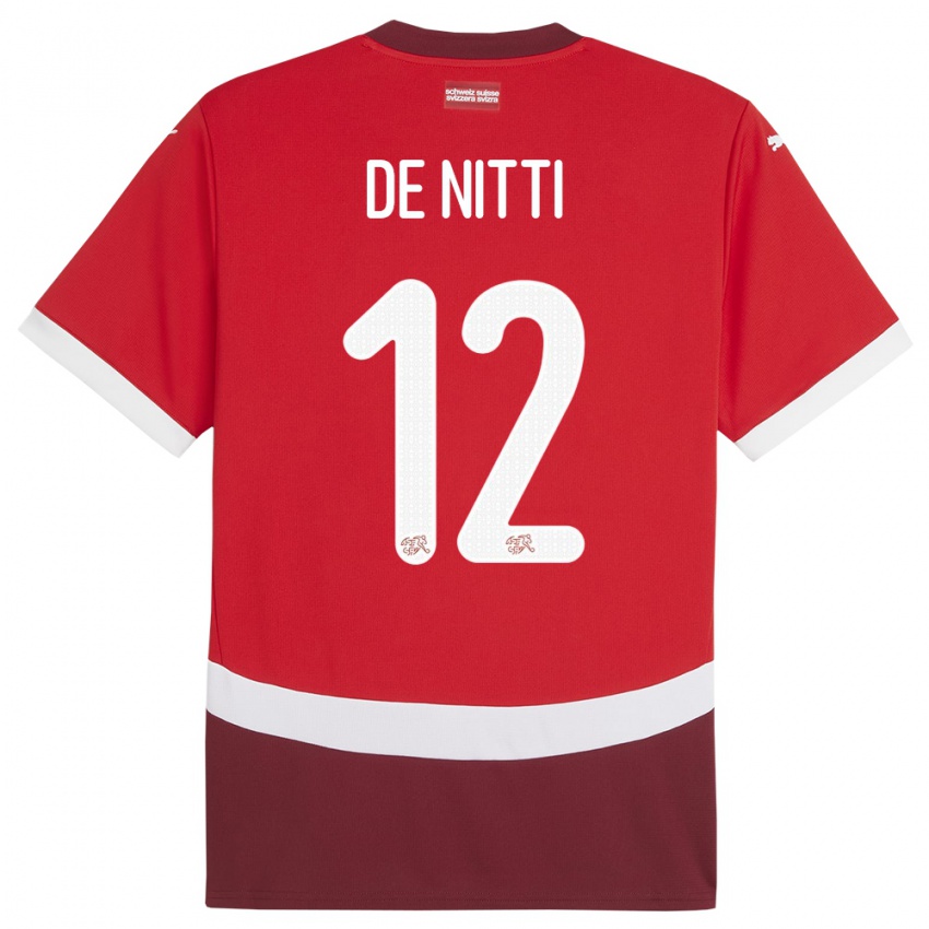 Niño Camiseta Suiza Gianni De Nitti #12 Rojo 1ª Equipación 24-26 La Camisa
