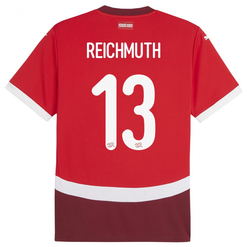 Niño Camiseta Suiza Miguel Reichmuth #13 Rojo 1ª Equipación 24-26 La Camisa