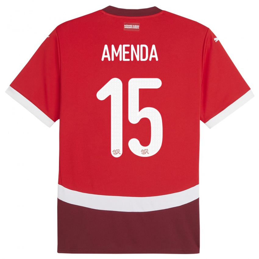 Niño Camiseta Suiza Aurele Amenda #15 Rojo 1ª Equipación 24-26 La Camisa