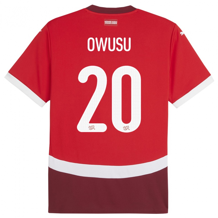 Niño Camiseta Suiza Tyron Owusu #20 Rojo 1ª Equipación 24-26 La Camisa