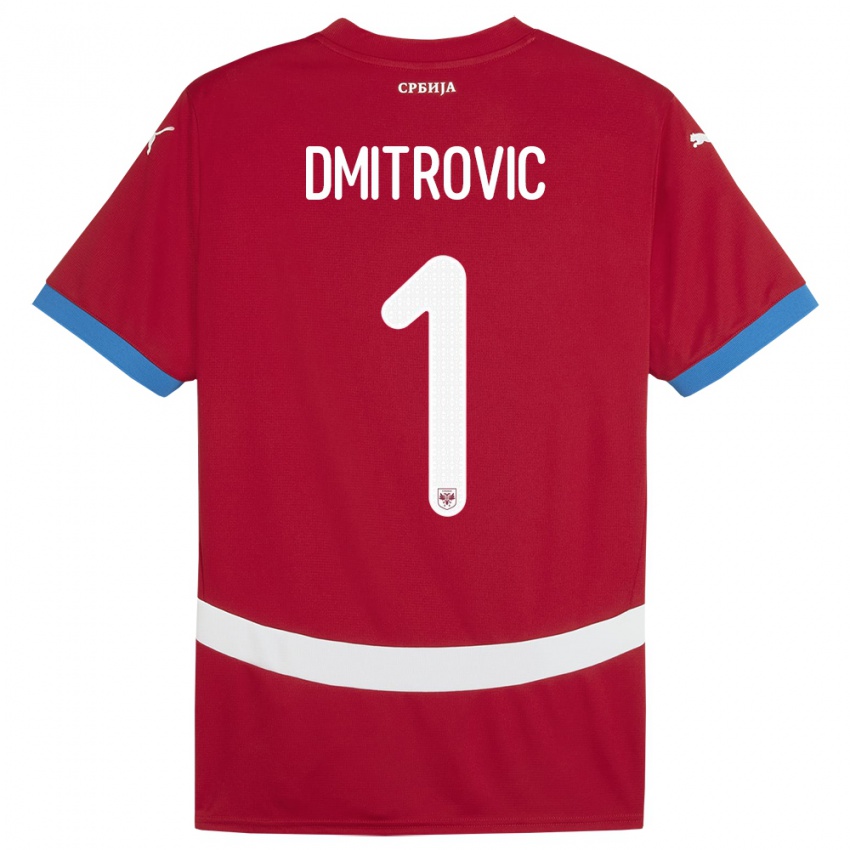 Niño Camiseta Serbia Marko Dmitrovic #1 Rojo 1ª Equipación 24-26 La Camisa