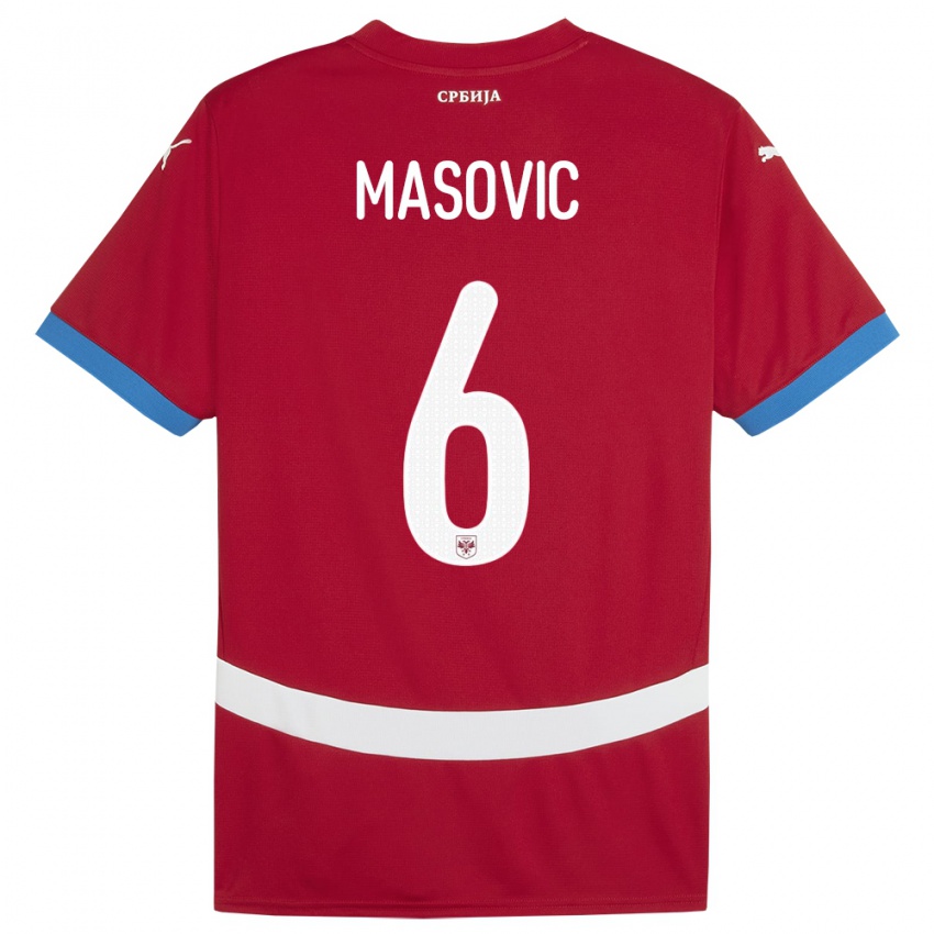 Niño Camiseta Serbia Erhan Masovic #6 Rojo 1ª Equipación 24-26 La Camisa