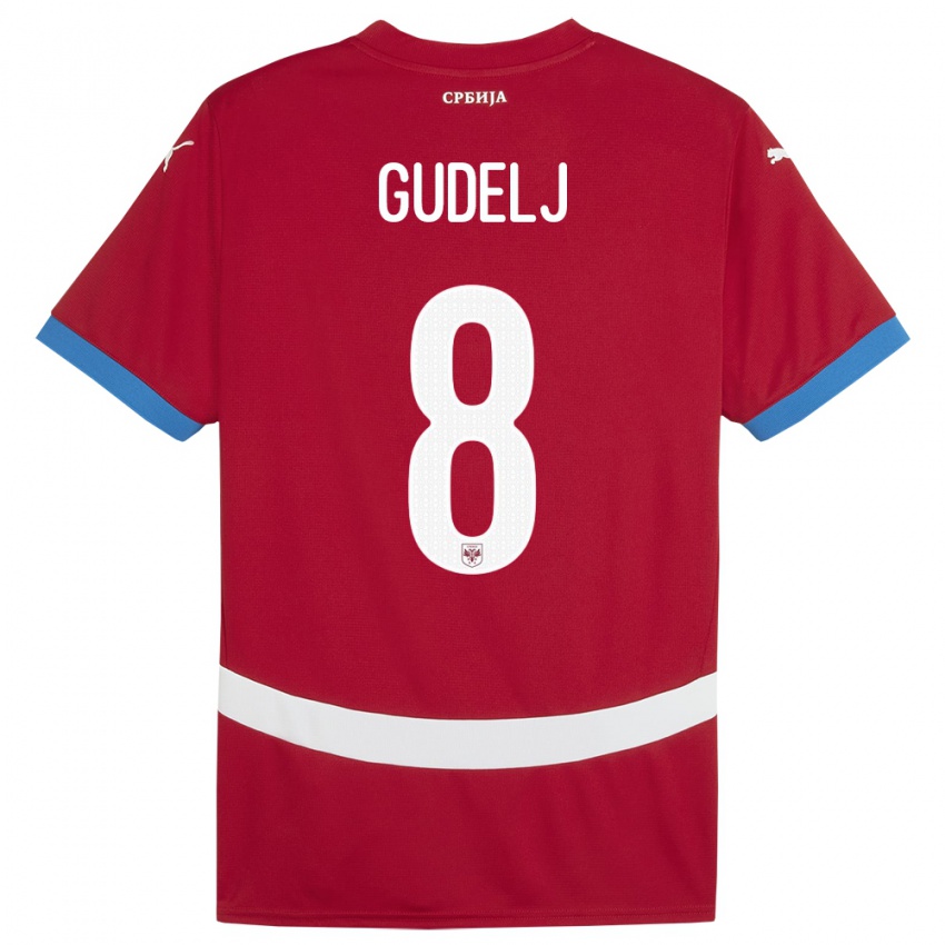 Niño Camiseta Serbia Nemanja Gudelj #8 Rojo 1ª Equipación 24-26 La Camisa