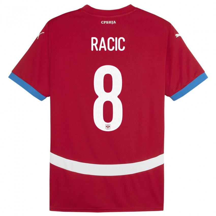 Niño Camiseta Serbia Uros Racic #8 Rojo 1ª Equipación 24-26 La Camisa