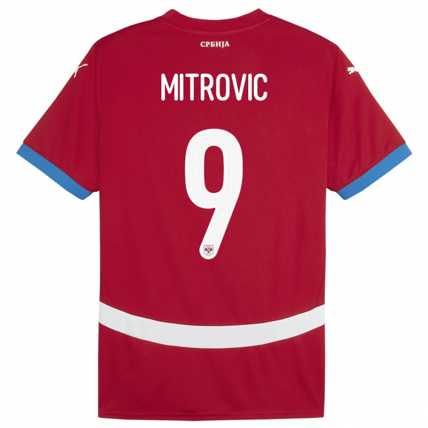 Niño Camiseta Serbia Aleksandar Mitrovic #9 Rojo 1ª Equipación 24-26 La Camisa