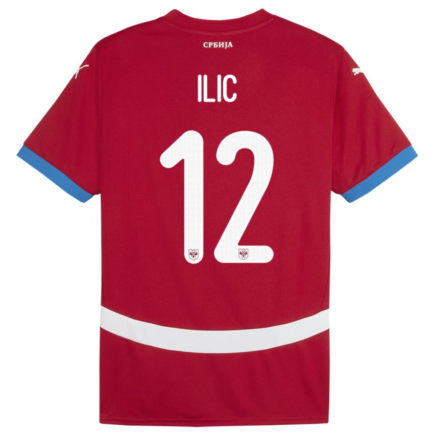 Niño Camiseta Serbia Marko Ilic #12 Rojo 1ª Equipación 24-26 La Camisa