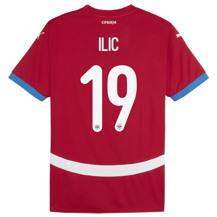 Niño Camiseta Serbia Ivan Ilic #19 Rojo 1ª Equipación 24-26 La Camisa