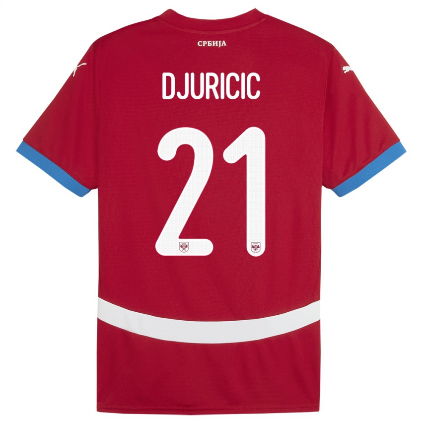 Niño Camiseta Serbia Filip Djuricic #21 Rojo 1ª Equipación 24-26 La Camisa