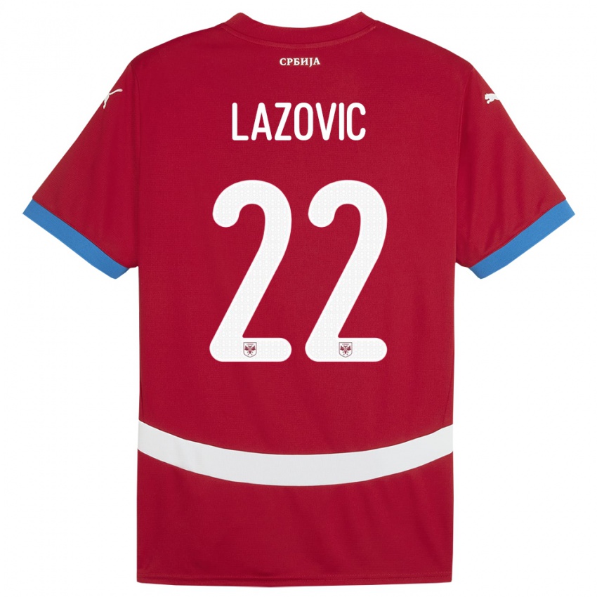 Niño Camiseta Serbia Darko Lazovic #22 Rojo 1ª Equipación 24-26 La Camisa