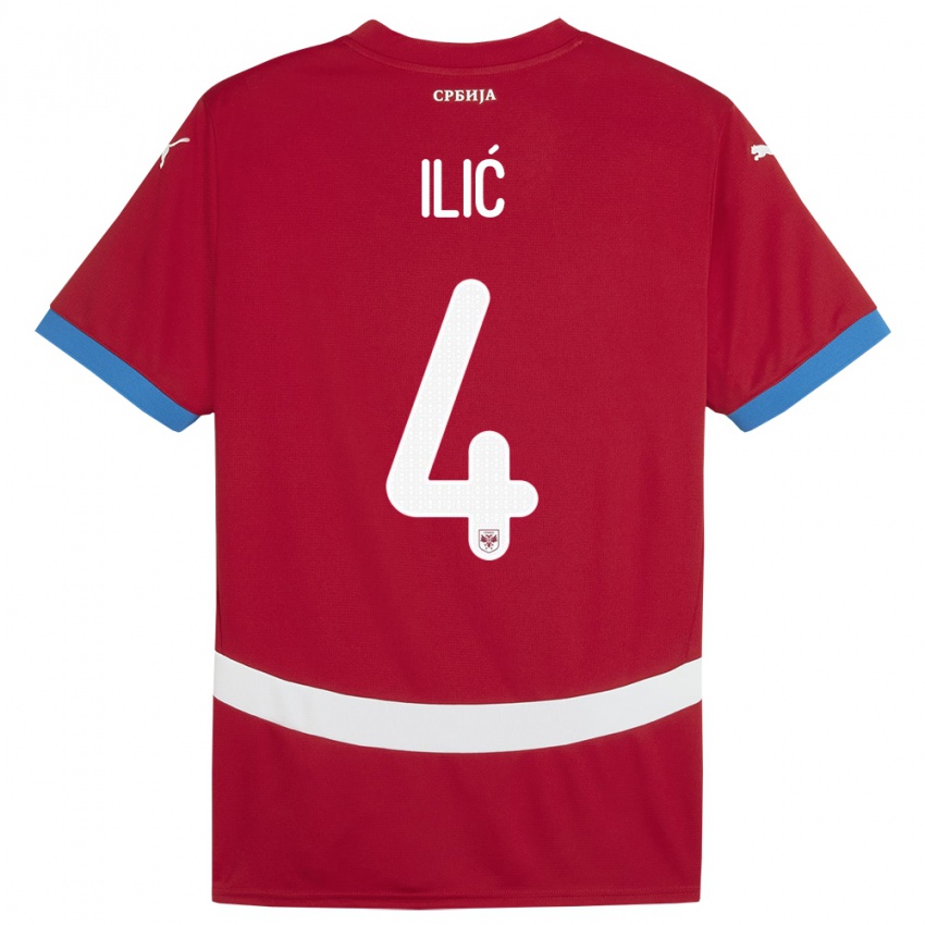 Niño Camiseta Serbia Marija Ilic #4 Rojo 1ª Equipación 24-26 La Camisa
