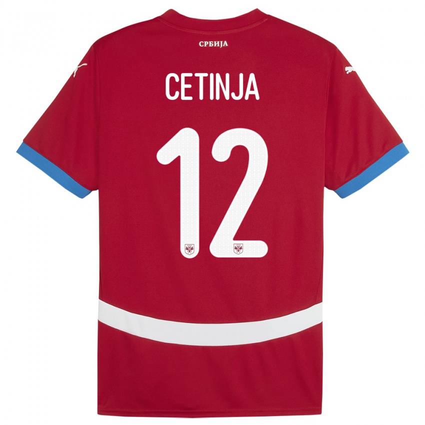 Niño Camiseta Serbia Sara Cetinja #12 Rojo 1ª Equipación 24-26 La Camisa