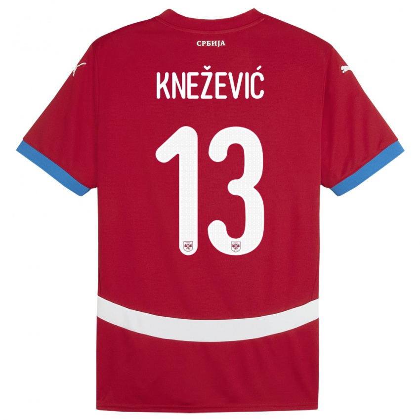 Niño Camiseta Serbia Milana Knezevic #13 Rojo 1ª Equipación 24-26 La Camisa