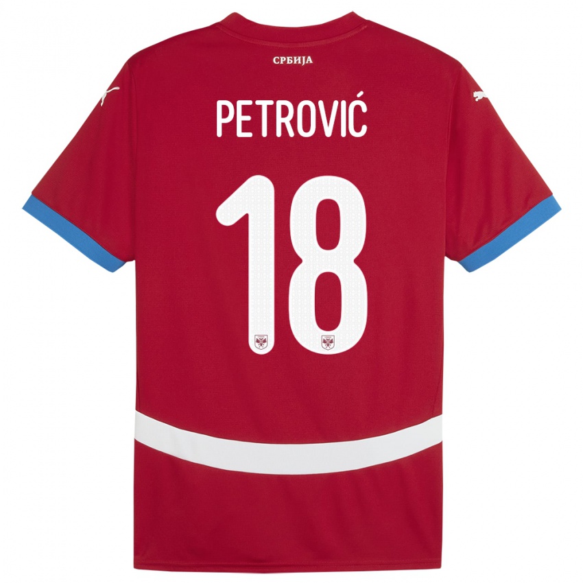 Niño Camiseta Serbia Emilija Petrovic #18 Rojo 1ª Equipación 24-26 La Camisa