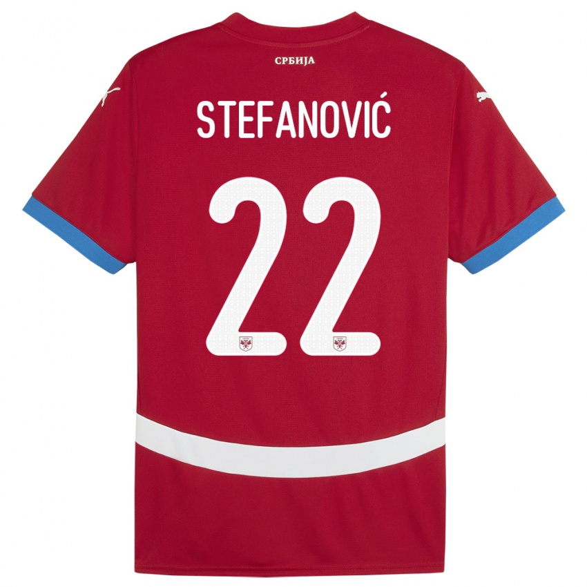 Niño Camiseta Serbia Dejana Stefanovic #22 Rojo 1ª Equipación 24-26 La Camisa