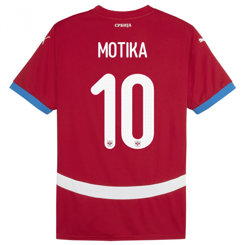 Niño Camiseta Serbia Nemanja Motika #10 Rojo 1ª Equipación 24-26 La Camisa
