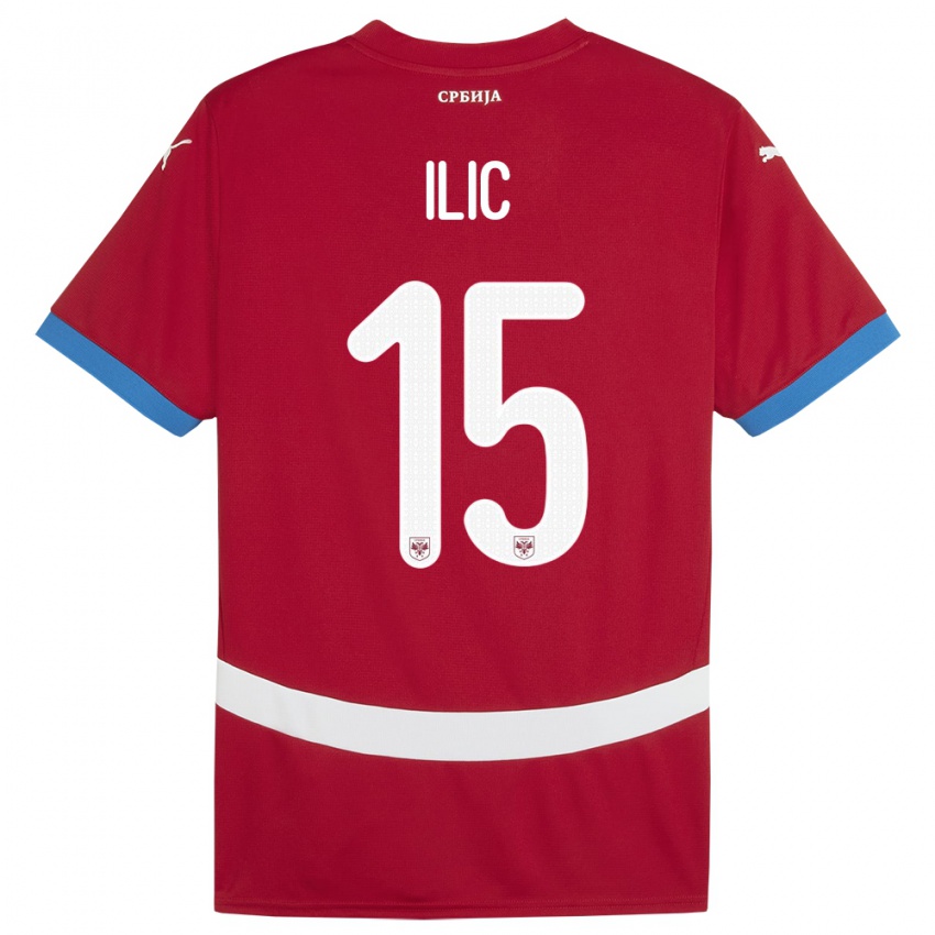 Niño Camiseta Serbia Mihajlo Ilic #15 Rojo 1ª Equipación 24-26 La Camisa