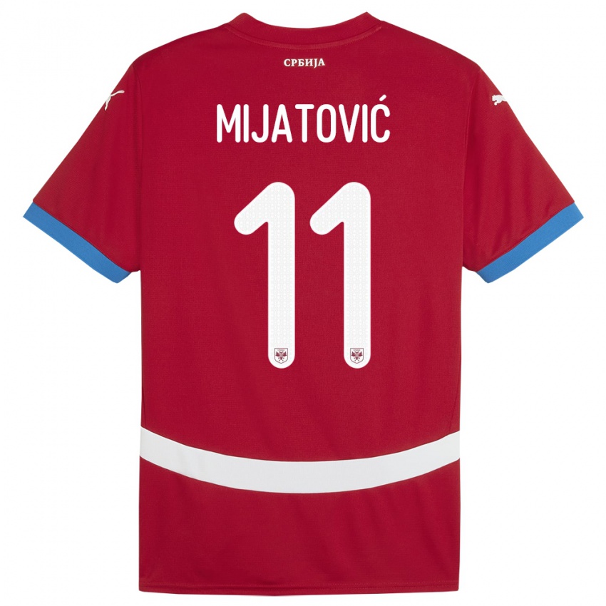 Niño Camiseta Serbia Jovan Mijatovic #11 Rojo 1ª Equipación 24-26 La Camisa