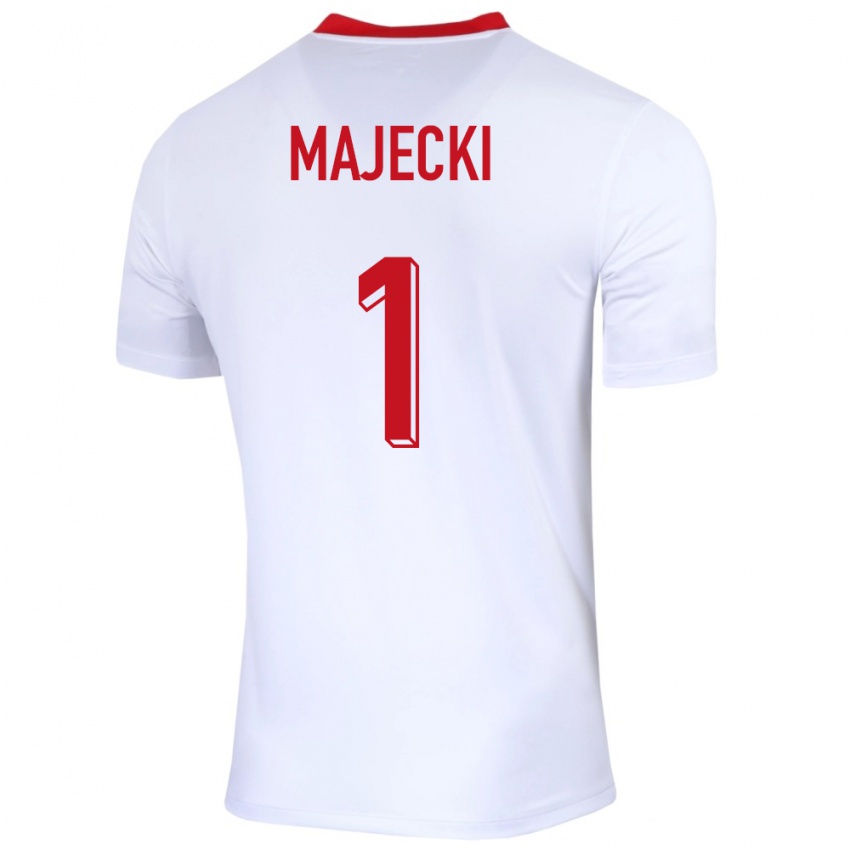 Niño Camiseta Polonia Radoslaw Majecki #1 Blanco 1ª Equipación 24-26 La Camisa