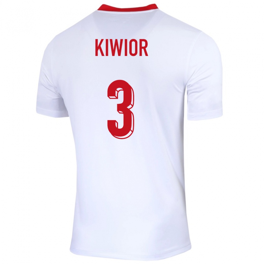 Niño Camiseta Polonia Jakub Kiwior #3 Blanco 1ª Equipación 24-26 La Camisa