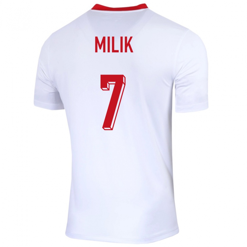 Niño Camiseta Polonia Arkadiusz Milik #7 Blanco 1ª Equipación 24-26 La Camisa