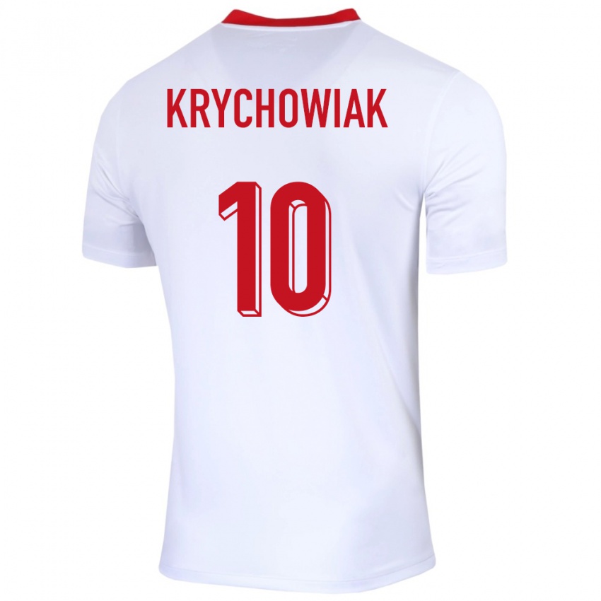 Niño Camiseta Polonia Grzegorz Krychowiak #10 Blanco 1ª Equipación 24-26 La Camisa