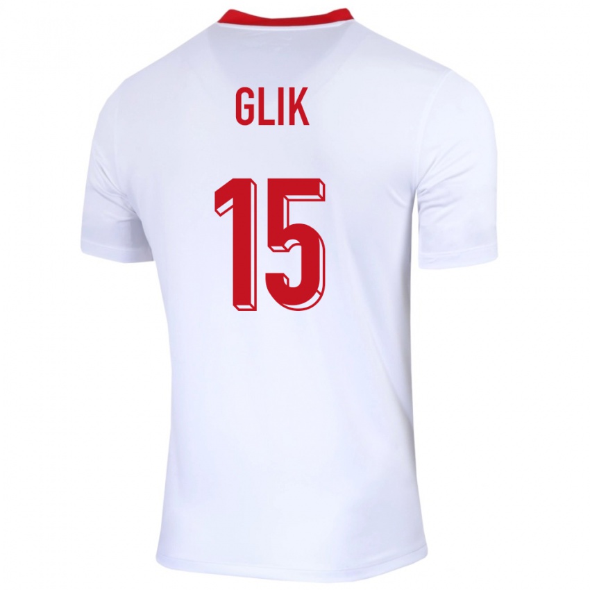 Niño Camiseta Polonia Kamil Glik #15 Blanco 1ª Equipación 24-26 La Camisa