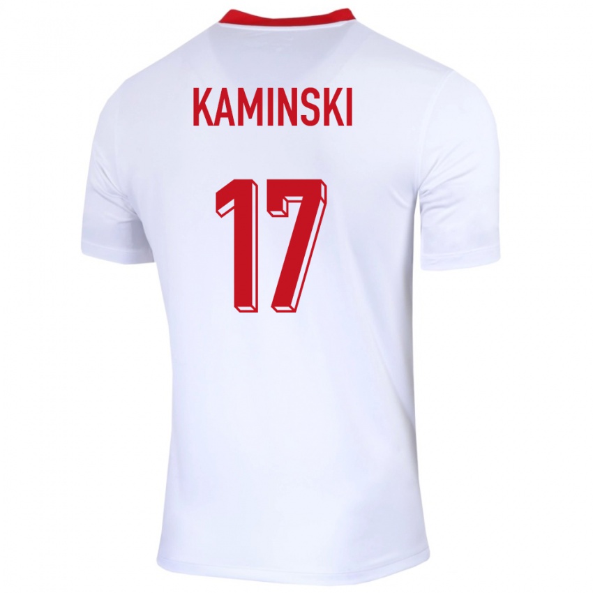 Niño Camiseta Polonia Jakub Kaminski #17 Blanco 1ª Equipación 24-26 La Camisa