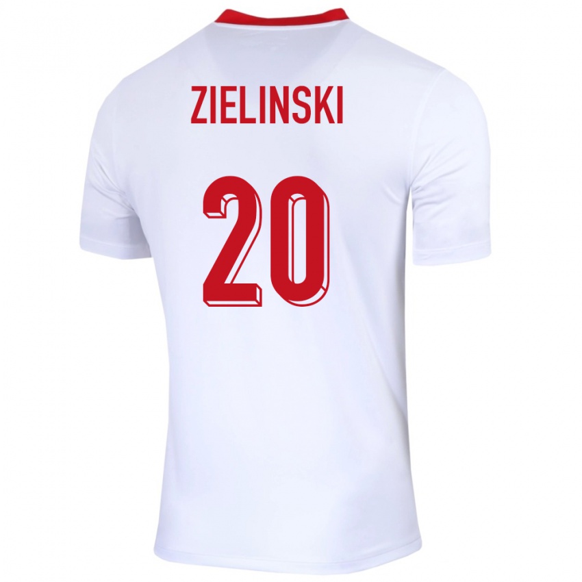 Niño Camiseta Polonia Piotr Zielinski #20 Blanco 1ª Equipación 24-26 La Camisa