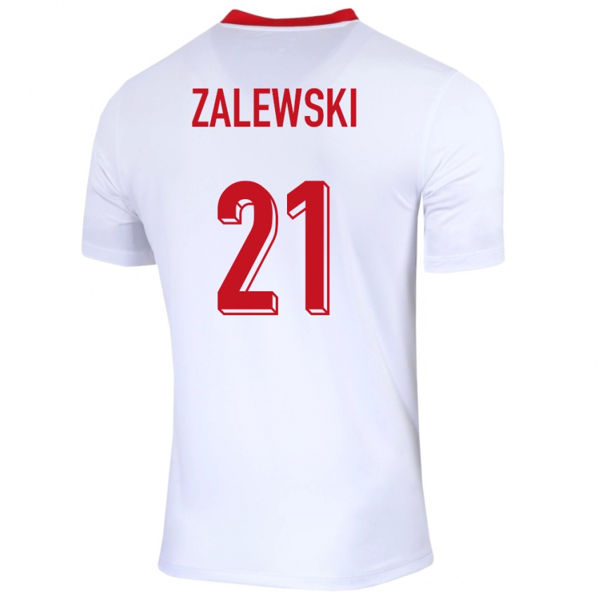 Niño Camiseta Polonia Nicola Zalewski #21 Blanco 1ª Equipación 24-26 La Camisa