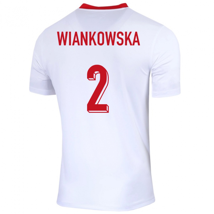 Niño Camiseta Polonia Martyna Wiankowska #2 Blanco 1ª Equipación 24-26 La Camisa