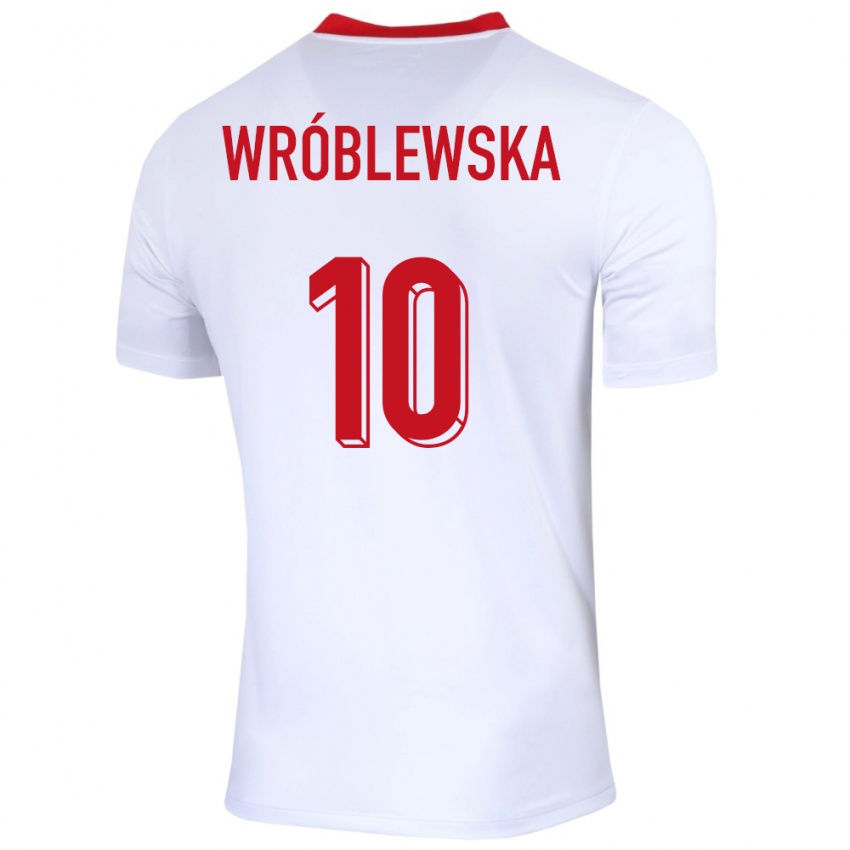 Niño Camiseta Polonia Joanna Wroblewska #10 Blanco 1ª Equipación 24-26 La Camisa