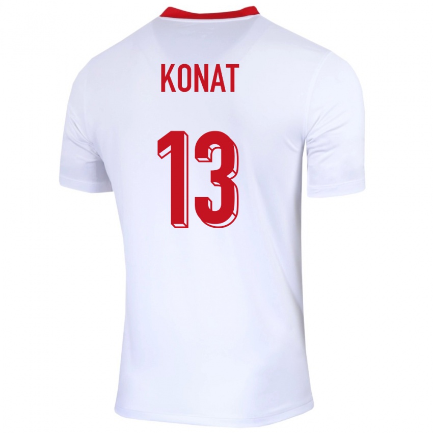 Niño Camiseta Polonia Katarzyna Konat #13 Blanco 1ª Equipación 24-26 La Camisa