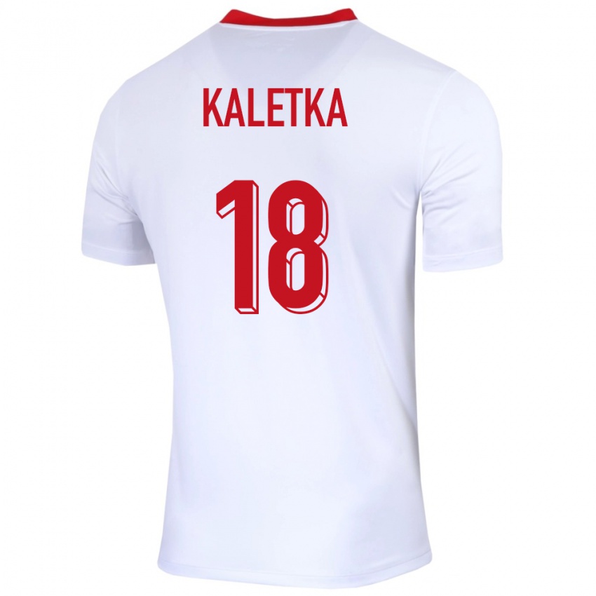 Niño Camiseta Polonia Nikol Kaletka #18 Blanco 1ª Equipación 24-26 La Camisa