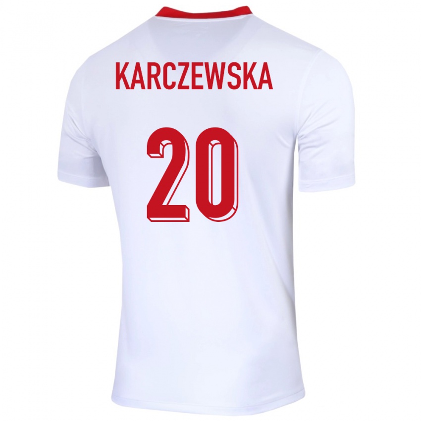 Niño Camiseta Polonia Nikola Karczewska #20 Blanco 1ª Equipación 24-26 La Camisa