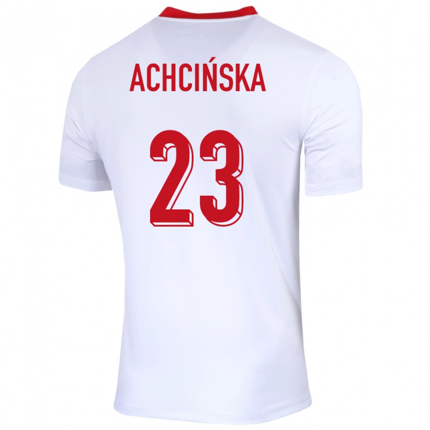 Niño Camiseta Polonia Adriana Achcinska #23 Blanco 1ª Equipación 24-26 La Camisa