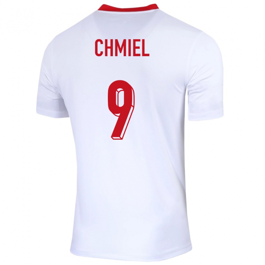 Niño Camiseta Polonia George Chmiel #9 Blanco 1ª Equipación 24-26 La Camisa