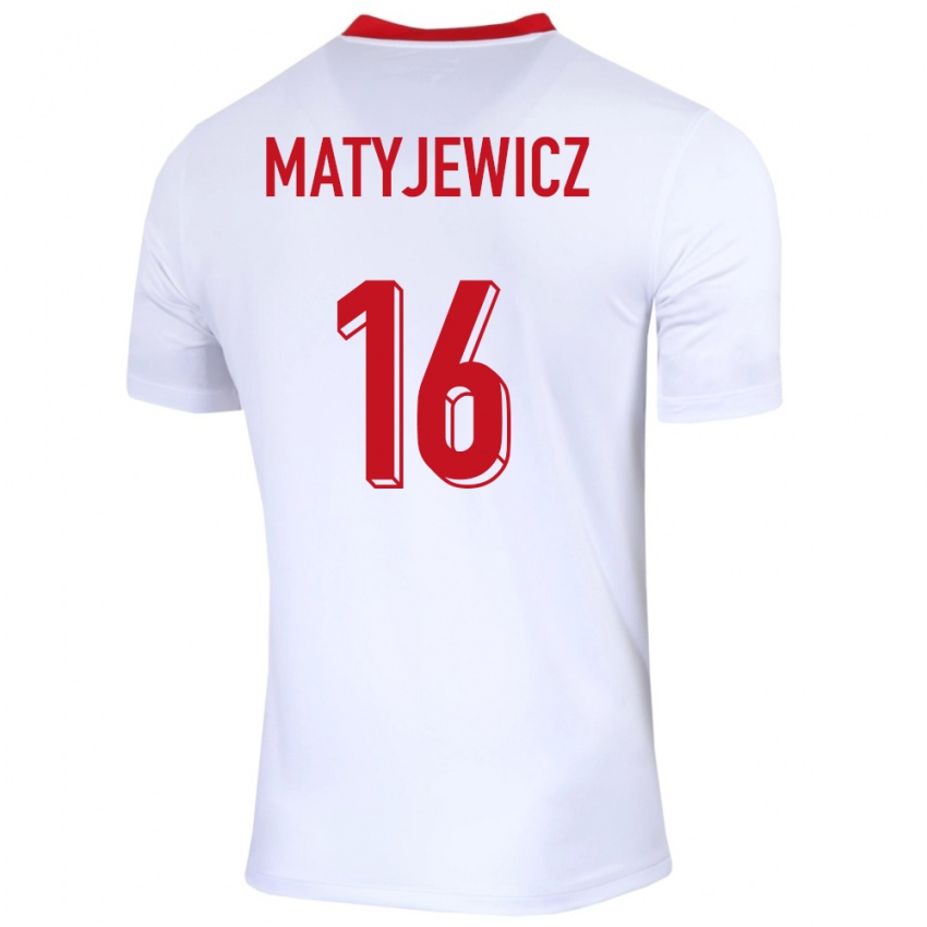 Niño Camiseta Polonia Wiktor Matyjewicz #16 Blanco 1ª Equipación 24-26 La Camisa