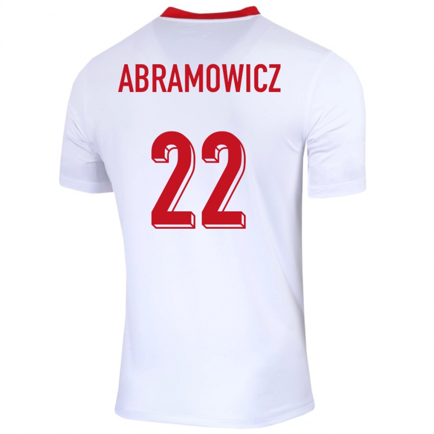 Niño Camiseta Polonia Slawomir Abramowicz #22 Blanco 1ª Equipación 24-26 La Camisa