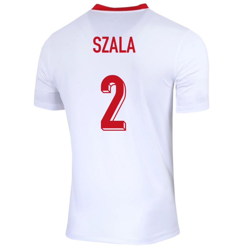 Niño Camiseta Polonia Dominik Szala #2 Blanco 1ª Equipación 24-26 La Camisa